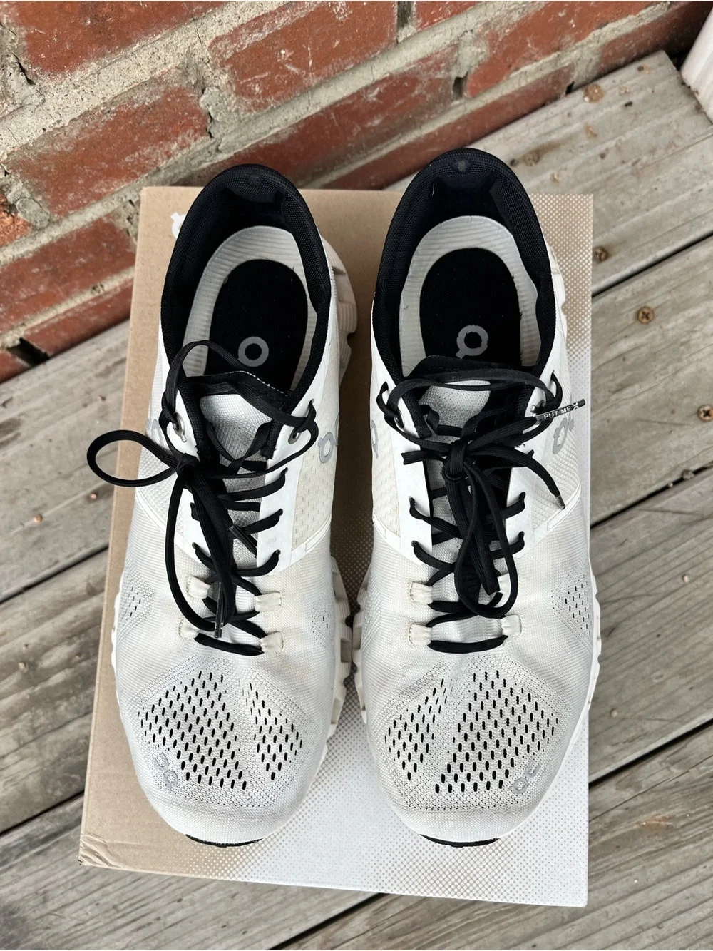 On Cloud X Running Men's White and Black Athletic Running Shoes